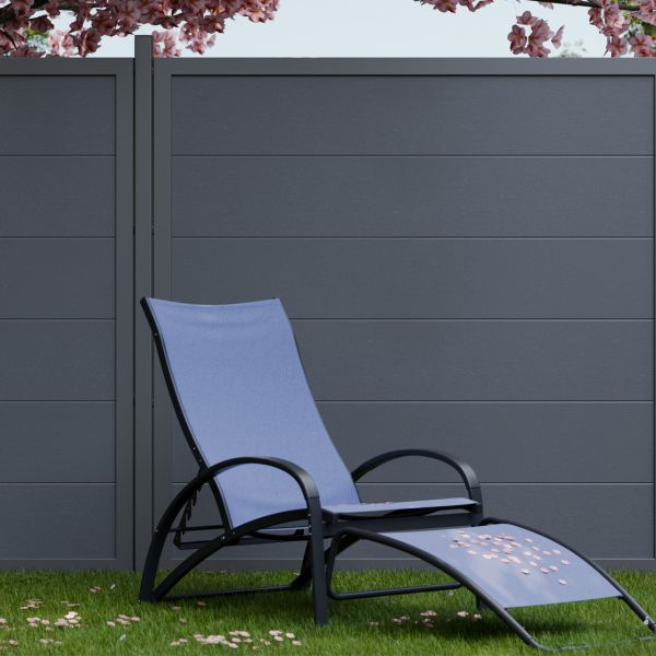 BasicLine NOVA PVC-Steckzaun mit Rahmen, Anthrazitgrau