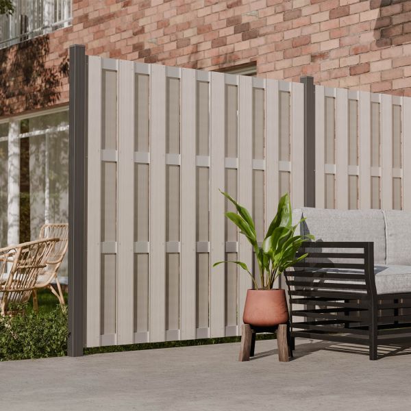 SAGA Sichtschutzwand BPC, BiColor Sand