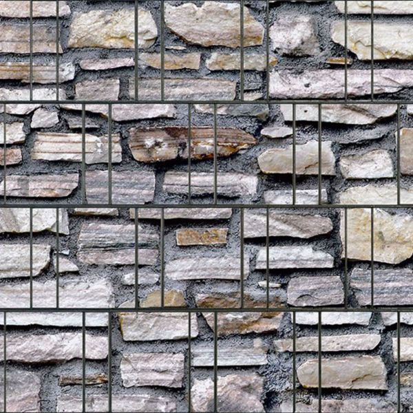 Sichtschutzstreifen bedruckt, Motiv Steinmauer Marmor