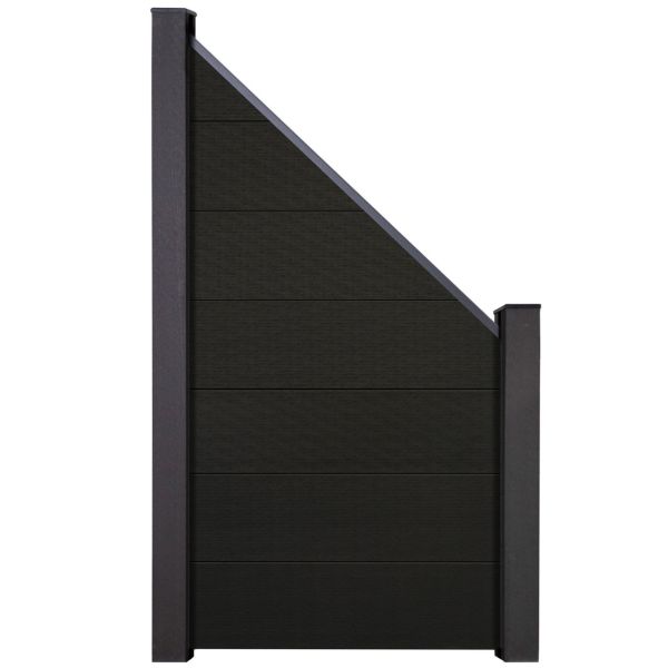 SOLID-XL Steckzaun BPC, schwarz co-extrudiert