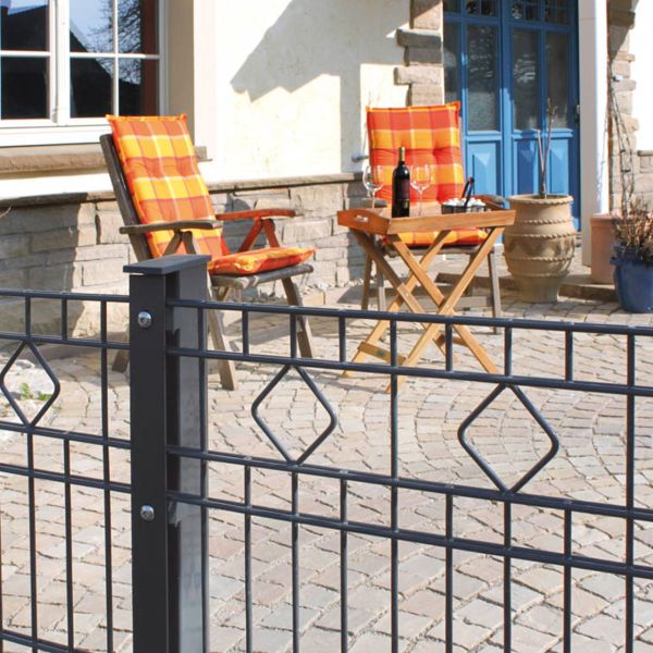 Doppelstab Schmuckzaun Set LINZ (Raute), H: 120cm