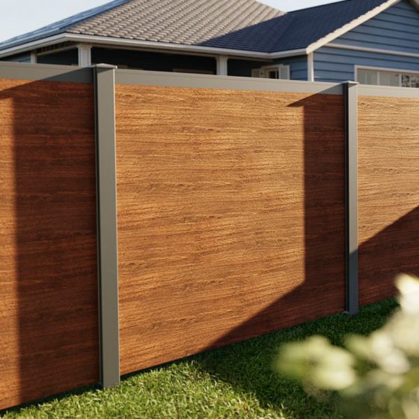 ALU Steckzaun Set CORE, Klickprofile 14cm, light oak