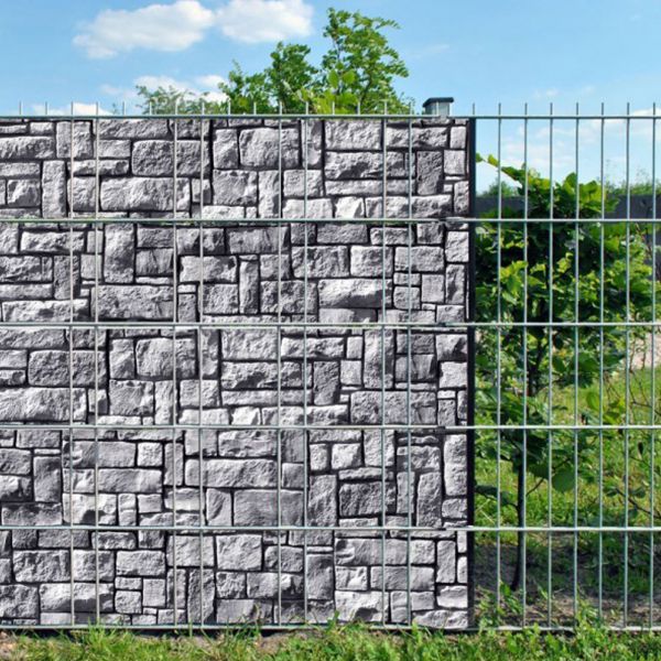 Sichtschutzstreifen bedruckt, Motiv Steinlabyrinth Zermatt