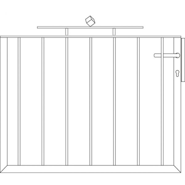 Pforte - Metallzaun Gartenstraße Würfel H: 90cm