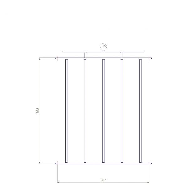 Zaunelement - Metallzaun Gartenstraße Würfel H: 90cm