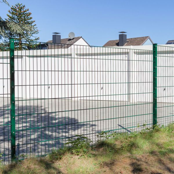 Doppelstabmattenzaun Set mit Pfosten H:160 cm, grün